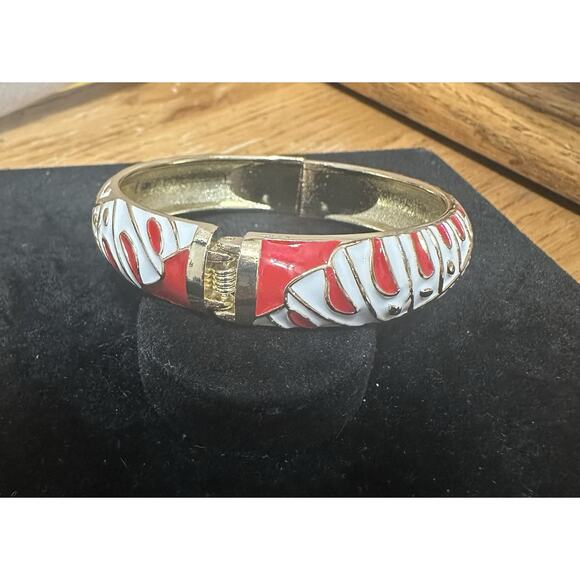 Sequin Nordstrom Multicolor Gold Tone Statement Enamel Bangle Bracelet # 222 - Picture 2 of 3